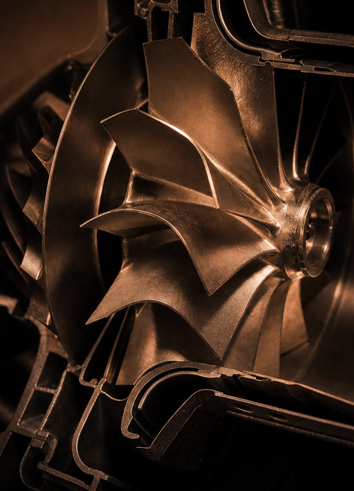 Close-up of UPAPSI turbocharger impeller